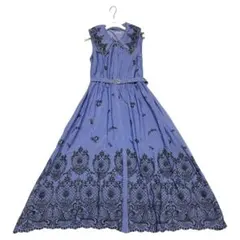 美品✨22AW グレースコンチネンタル　ビッグカラー刺繍ワンピース　フラワー