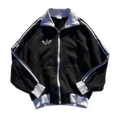 【90s】Japan製 adidas ツートン トラックジャケット ブラック L