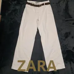 ZARA ホワイトパンツ Mサイズ ベルト付き