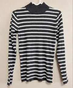 SM2 サマンサモスモス ハイネック リブ ニット　チャコールグレー