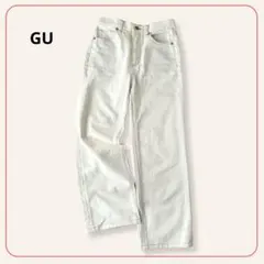 GU デニム ジーンズ ジーパン ホワイト S 綿 ストレート レディース