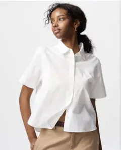 ユニクロ　コットンショートシャツ