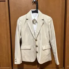 ベージュスーツジャケットとチェック柄スカートセット150 卒業式