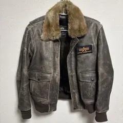 ALPHA INDUSTRIES B-3レザーフライトジャケット ミリタリー本革