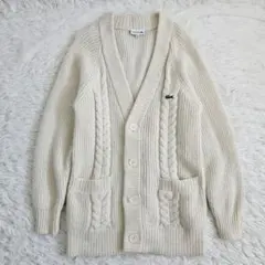 LACOSTE ラコステ　定価2.6万　オーバーサイズ　ウール アルパカ ロゴ