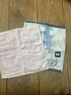 a.V.V HM 蝶 花柄 タオルハンカチ 2枚セット ハナエモリ