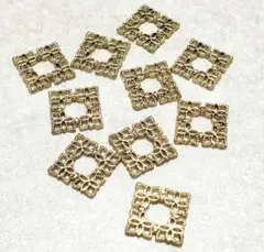 透かしパーツ　ゴールド　10個セット　台座　セッティング　接続　アクセサリー