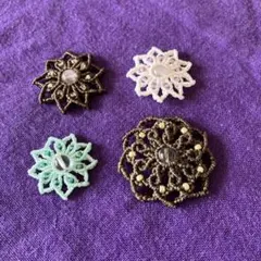 花形　マクラメ ハンドメイド素材4個セット