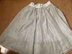 GU キッズフレアロングスカート 110cm ライトグリーン