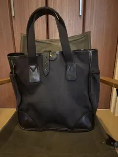 Whitehouse Cox トートバック　キャンパス　レザー　ブラックのサムネイル