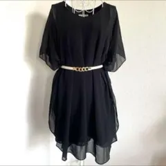 MAITRESSEメトリーゼ シフォンドレス ケープドレスワンピース ブラック