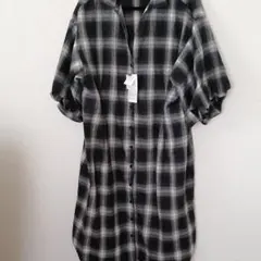 【新品タグ付き】大きいサイズチェック シャツワンピース
