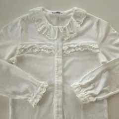 美品★130cm familiar ファミリア 白長袖ブラウス シャツ
