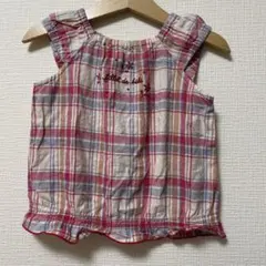 bebe チェック柄 フリルトップス