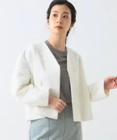 Demi-Luxe BEAMS ツッキリ ショート ノーカラー ジャケットのサムネイル