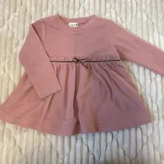 ピンク 長袖カットソー リボン付き