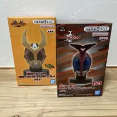 仮面ライダーアギト　仮面ライダーカブト　BIGサイズソフビ　マスクディスプレイ