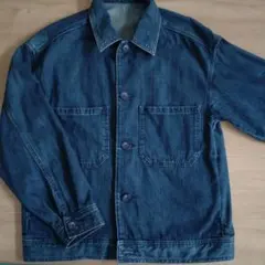 カバーオール　デニムシェフジャケット　メンズS　　デニムジャケット　GU