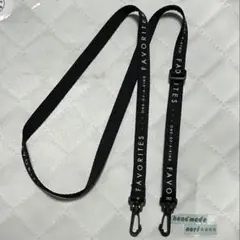 1.5幅 英字 ショルダーストラップ 黒　黒プラ