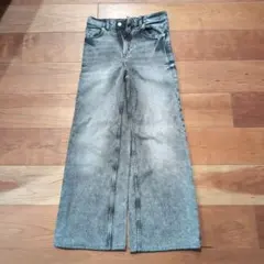 H&M グレー ワイドレッグデニム 34