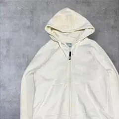 The North Face フルジップパーカー アイボリー ワンポイントロゴ
