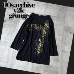 00s archive gold print tee glitter y2k