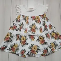 petit main フラワープリント ノースリーブトップス 120㎝