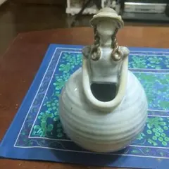 福岡　能古島　陶器人形　一輪ざし