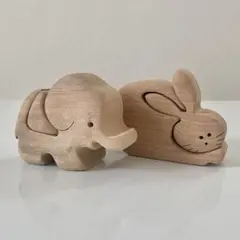 木製】親子ゾウ 積み木セット - メルカリ