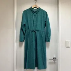 index 花柄ロングワンピース グリーン