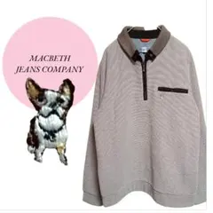 【マクベス】MACBETH♡ポロシャツ半ジップ♡裏起毛【М】わんちゃん刺繍