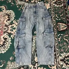 ZARA ワイド　デニム カーゴ　カーブ　パンツ