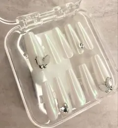 【即日発送】現品 ケース付き　ネイルチップ　ロングネイル　海外ネイル　ワンカラー