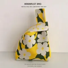 シンプルデザインで四季活躍！ポリエステルニットの伸縮性抜群トートバッグ