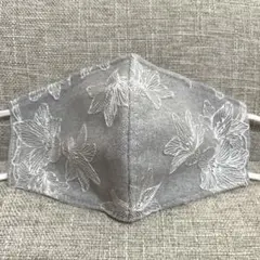 M18☆端ケミカルチュール☆お花＆ちょうちょ刺繍レース☆ハンドメイド