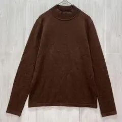 トランスワーク　ハイネック 長袖ニット　茶　9号 / M ウール100%