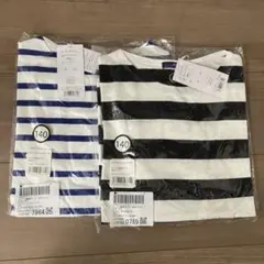 新品未使用◎OMNES キッズ10番単ボーダー長袖Tシャツ 140 2枚セット