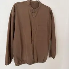 無印良品　スタンドカラーシャツ　スナップボタン
