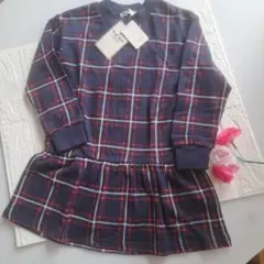 SLAP SLIP 長袖ワンピース 120cm ネイビー・チェック 新品未使用