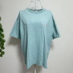 ♤アズノウアズ・F 半袖Tシャツ フラワー ロゴいり ブルー 綿100%のサムネイル