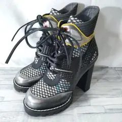 保存袋付き✨LOUISVUITTON　アンクルショートブーツ　黒×シルバー　36のサムネイル