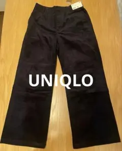UNIQLO濃紺コーデュロイワイドパンツL