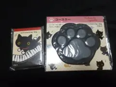 くつしたにゃんこ肉球コースターとメモのセット