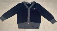 【極美品】ファミリアカーディガン ネイビー　車　紺色　制服　お受験お教室80