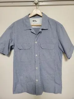MHL. MARGARET HOWELL 半袖シャツ ブルー チェック Lのサムネイル