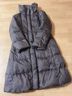 ダークパープル ダウン入り ロングコート