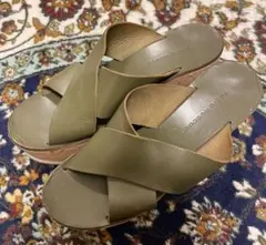 FABIO RUSCONI オリーブグリーン サンダル