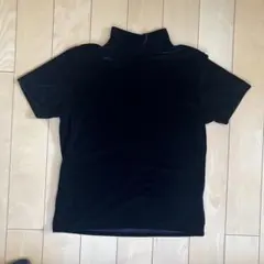 00‘s Vintage 黒 ベルベット ハイネック 半袖　Grunge Y2Kのサムネイル
