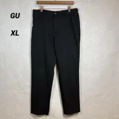 GU テーパードスラックス XL 黒 メンズ センタープレス 大きいサイズ
