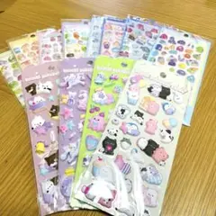 立体シール12枚セット　アニマルぷくぷくキャンディシール　　シール交換